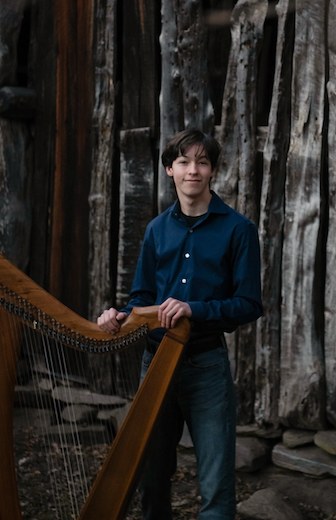 Evan Weed playing Celtic harp